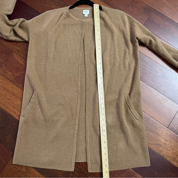 J Crew Vanessa Long Cardigan Sweater Jacket Brown Camel Women's Sz S B27 - Picture 8 of 11